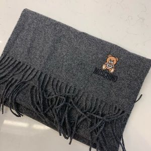 Gray Moschino Tasseled Scarf